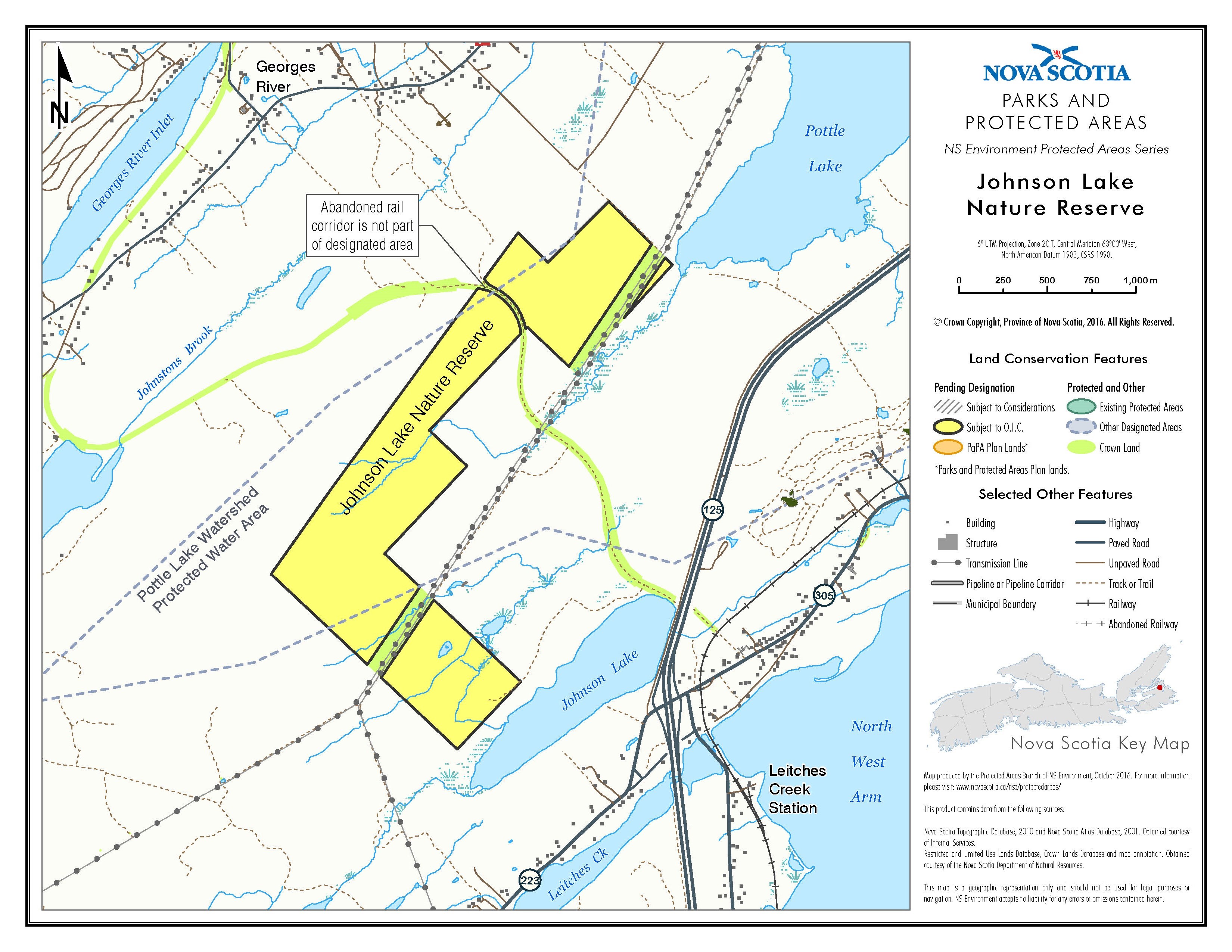 Map of Johnson Lake Nature Reserve